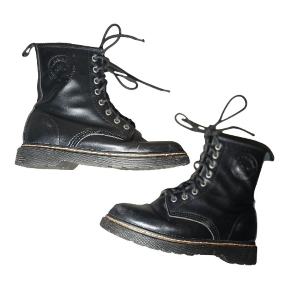 Camel Century Legend Black Tie-Up Combat Boots M6 W 7.5 (EU 38) Grunge Street